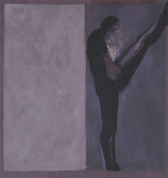 Gegen die Wand, 1984, Eitempera auf Leinwand, 160 x 150 cm