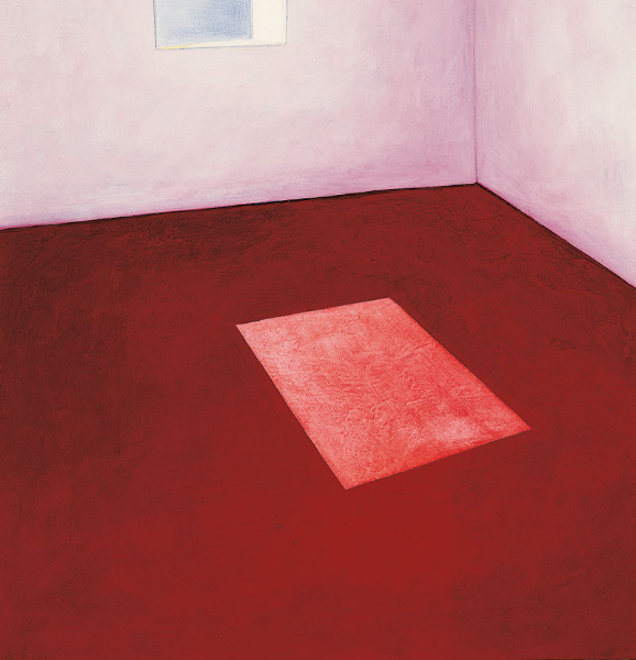 Roter Lichtraum, 2003, Eitempera auf Leinwand, 49 x 47 cm